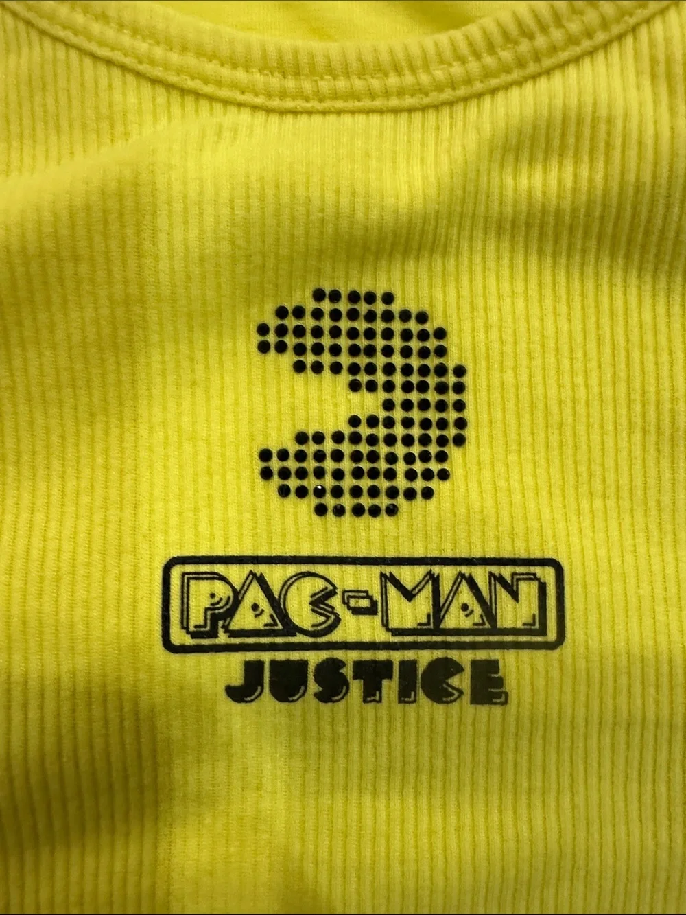 Justice Yellow Ribbed Pac-Man Tank Top for Kids
